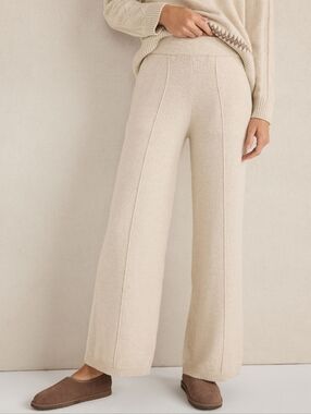 Haven Well Within Organic Cotton Pintuck Wide Leg Pants Chantrelle S Small